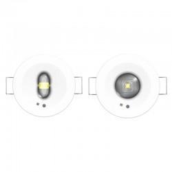 Emergency Downlight With Corridor And Open Area Lenses In White