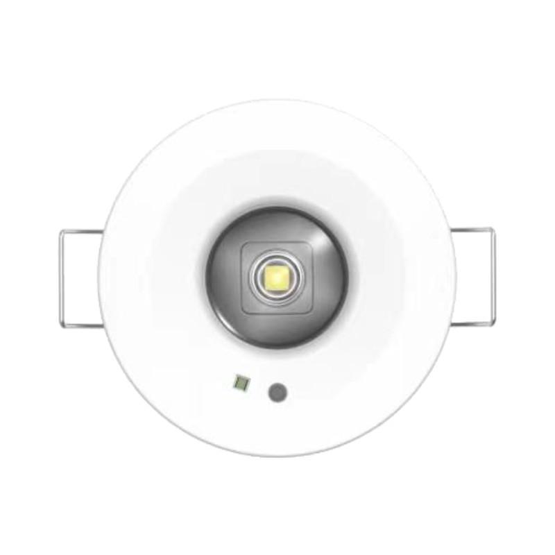 Emergency Downlight With Open Area Lens In White