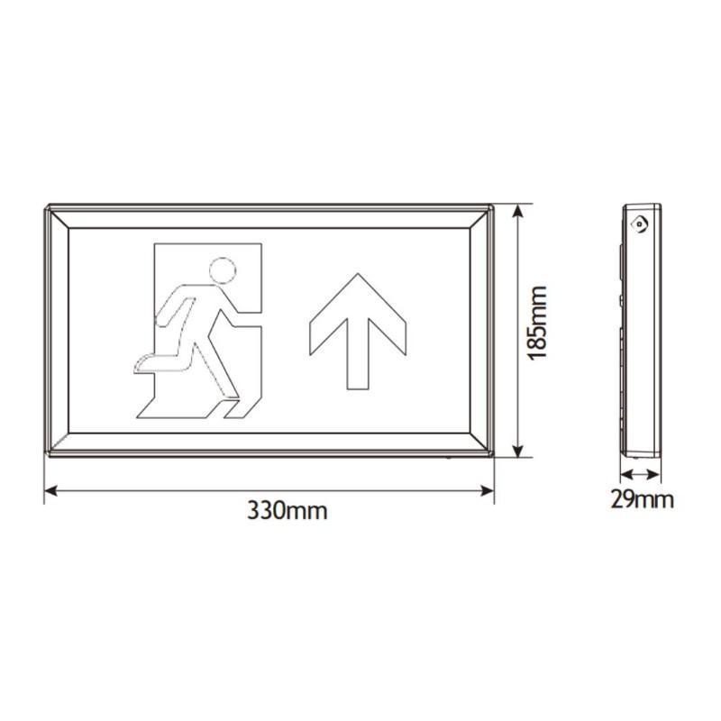 Dimensions For The Self Test Emergency Light Exit Sign Box