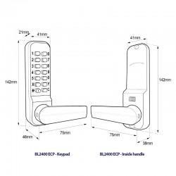 Borg BL2401 ECP Digital Door Lock Line Drawing