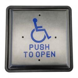 Wireless push to open button with black surround.