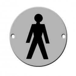 Satin Stainless Steel Male Toilet Sign