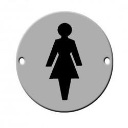 Satin Stainless Steel Female Toilet Sign