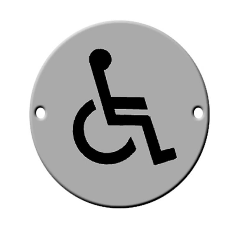 Satin Stainless Steel Disabled Toilet Sign