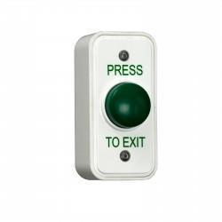 Green Dome Momentary Press To Exit Button - Plastic - White - Architrave