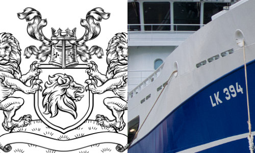 Shield coat of arm and boat