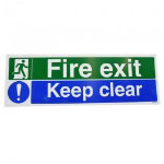 Fire Exit Keep Clear Rectangle Sign