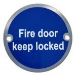 Fire Door Keep Locked Blue Circle Sign