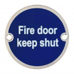 Fire Door Keep Shut Blue Circle Sign