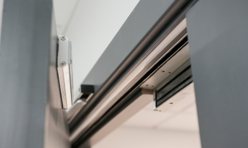 Maglock on frame with armature plate on the face of the door.