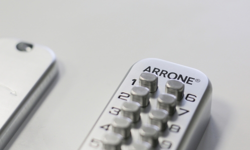 Close up of the keypad of digital door lock.