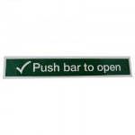 Push bar to open green rectangle sign