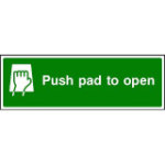 Push pad to open green rectangle sign