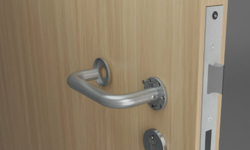 Handles on the face of the door