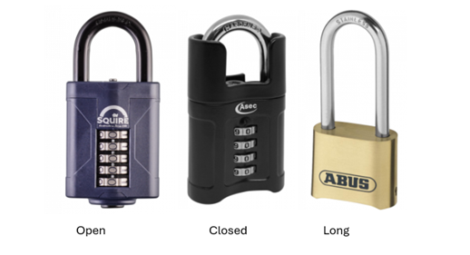 Different combination padlocks