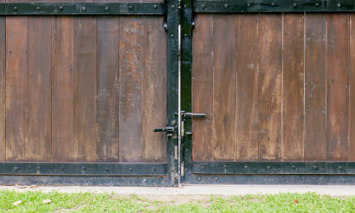 gate with bolt and the bottom