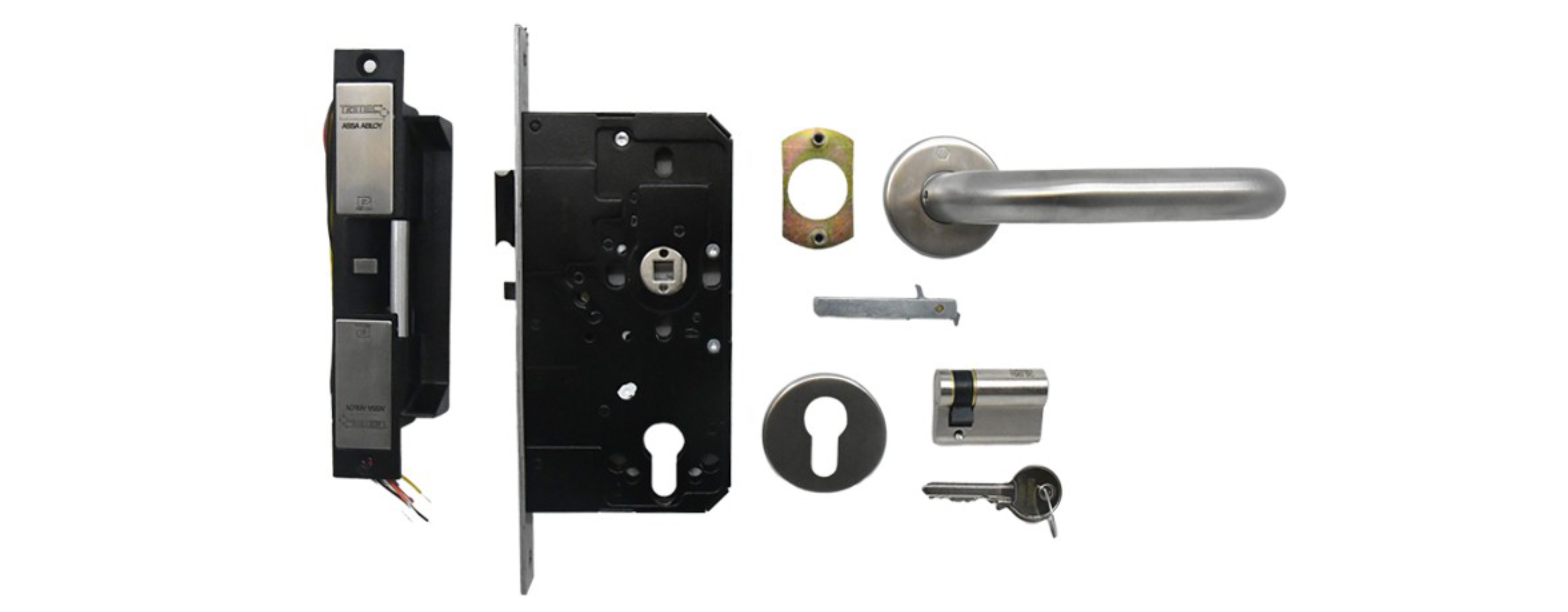 Electric strike door hardware ironmongery kit for fire doors