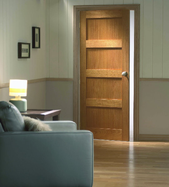 Timber door in residential lounge